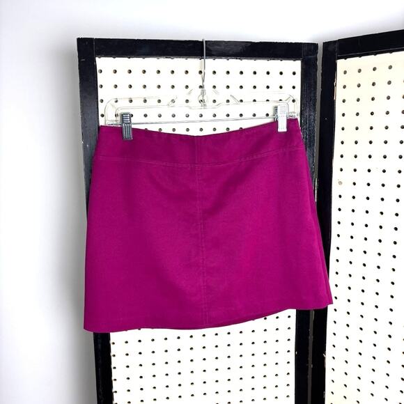 Vintage Express Fuchsia Felt Mini Skirt 90s Y2K Bold Statement M - Picture 1 of 6